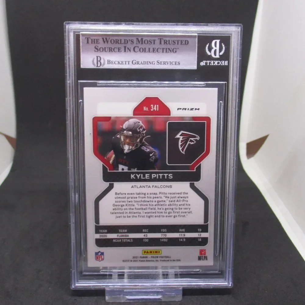 2021 Kyle Pitts RC Neon Green Pulsar Prizm SP Atlanta Falcons Rookie BGS 8.5